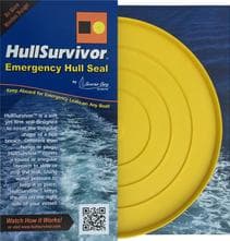 The yellow HullSurvivor emergency hull seal in its packaging